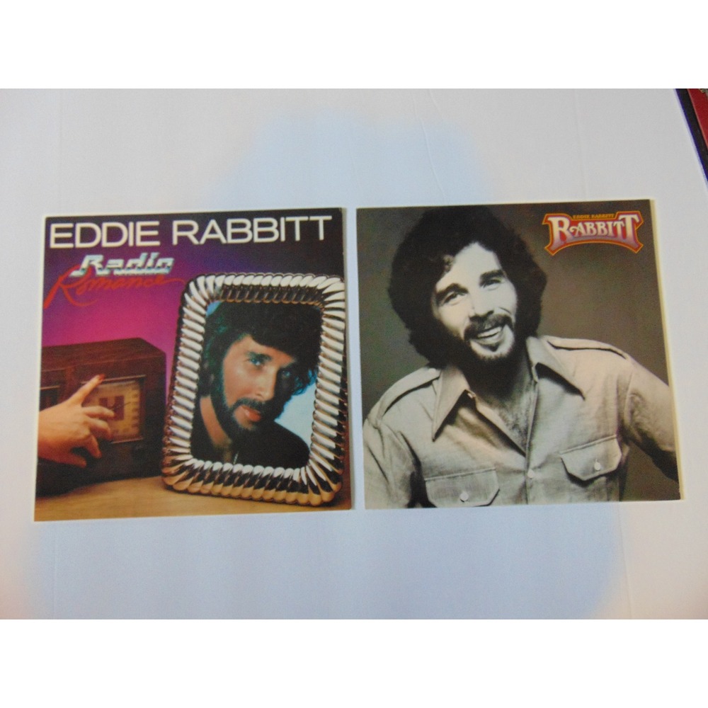 Eddie Rabbitt Vinyl Record Lot Radio Romance and Rabbitt LP 12 Inch Country Pop